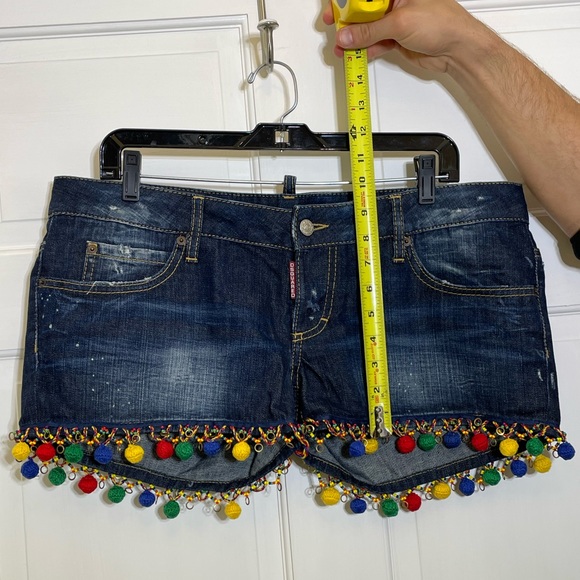 SOLD NWOT DSquared2 Pom Pom Jean Shorts - Picture 5 of 7